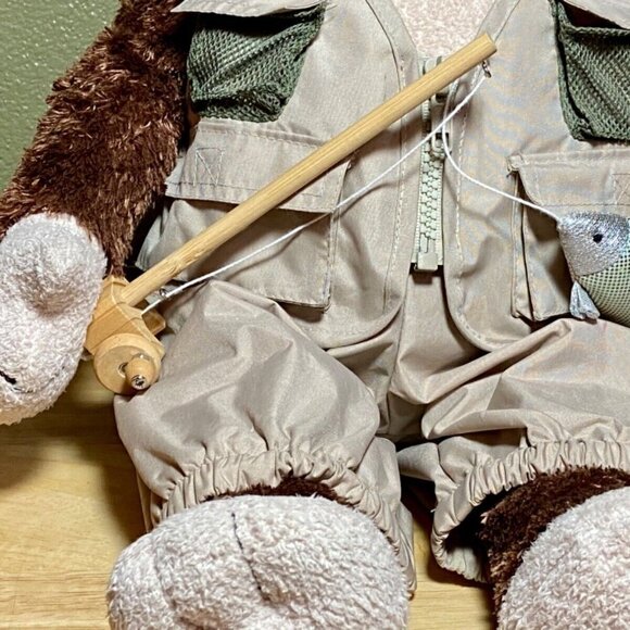 Build A Bear Monkey Plush Fisherman Safari Stuffed Animal 19” Tall BAB Doll - Picture 3 of 12